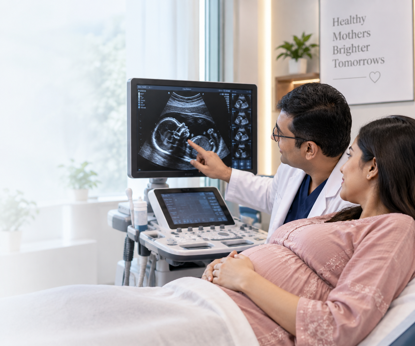 Pregnant woman receiving specialist fetal medicine care