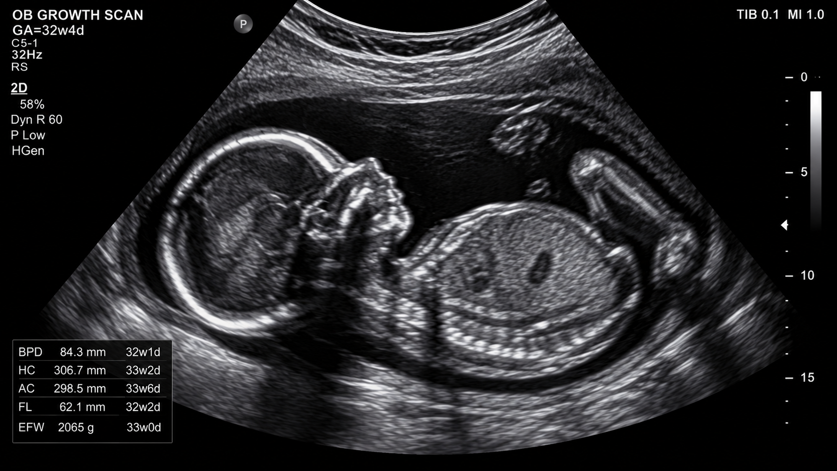 Third trimester fetal growth scan